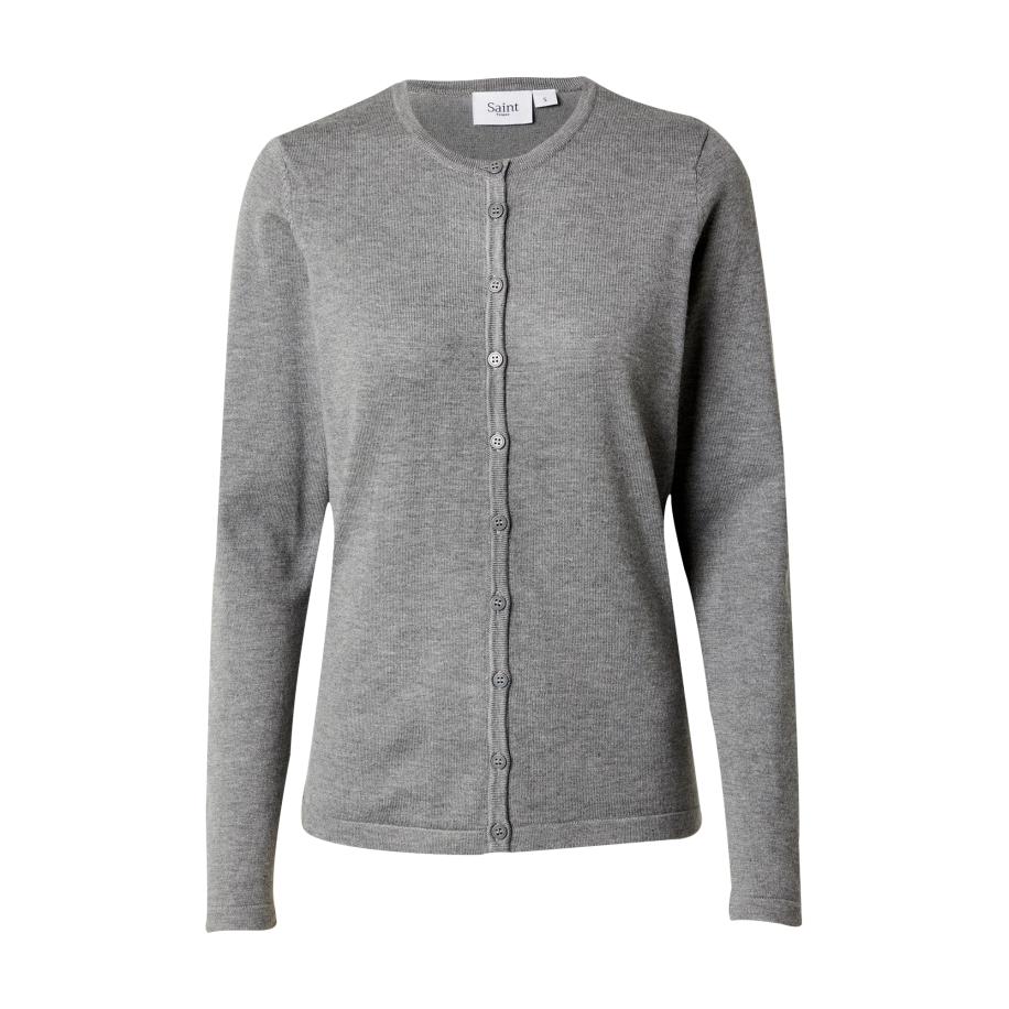 Saint Tropez SAINT TROPEZ Gebreid vest Mila grijs gemêleerd -