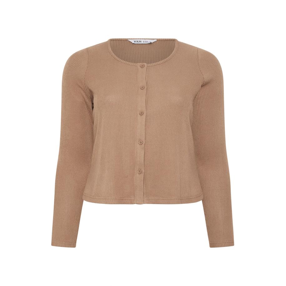 Yours Camelbruin Geribbeld Vest Size 54-56 Bruin