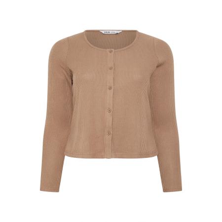 Yours Camelbruin Geribbeld Vest Size 54-56