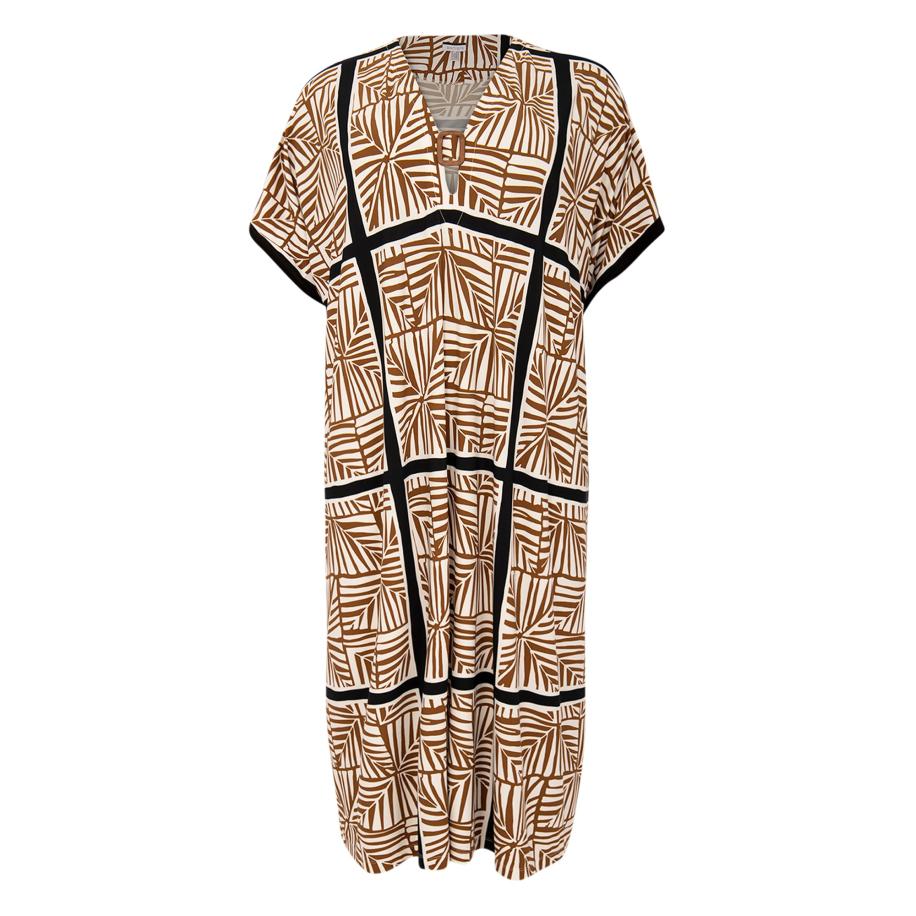 Yoek YOEK Oversized vest ecru / navy / bruin -