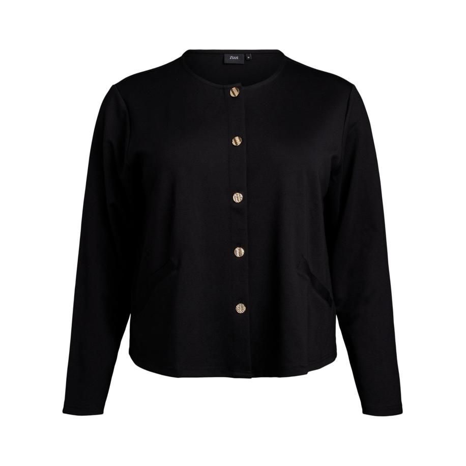 Zizzi Zizzi Gebreid vest Vwinola zwart -