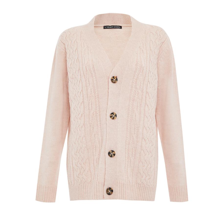 Threadbare Threadbare Gebreid vest Tanzanite poederroze -