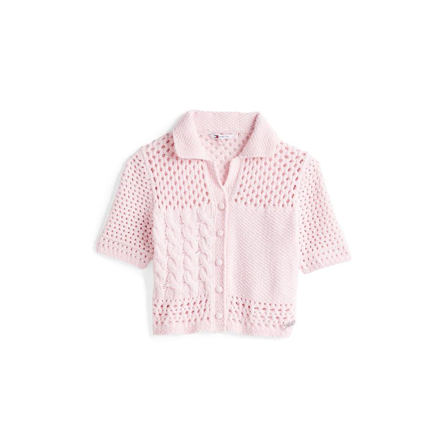 Tommy Jeans Tommy Jeans Gebreid vest pastelroze -