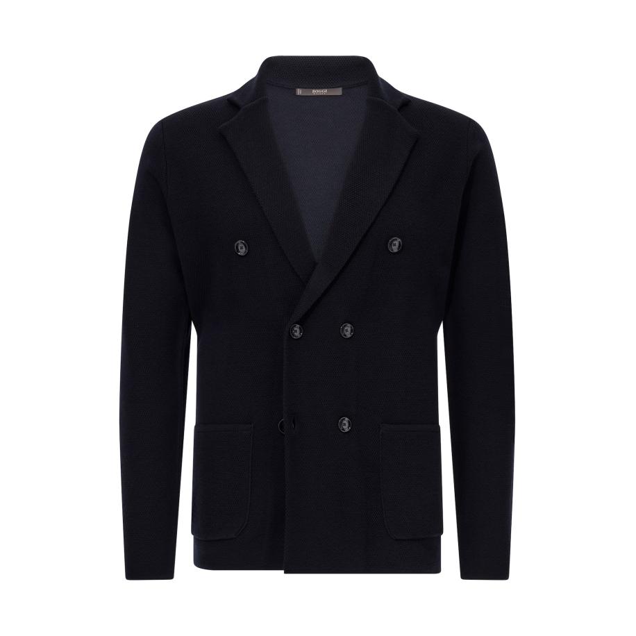 Boggi Milano Boggi Milano Gebreid vest navy -