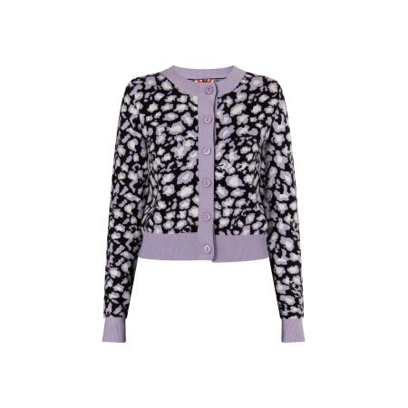 MYMO myMo ROCKS Gebreid vest Blonda lichtlila / zwart / wit