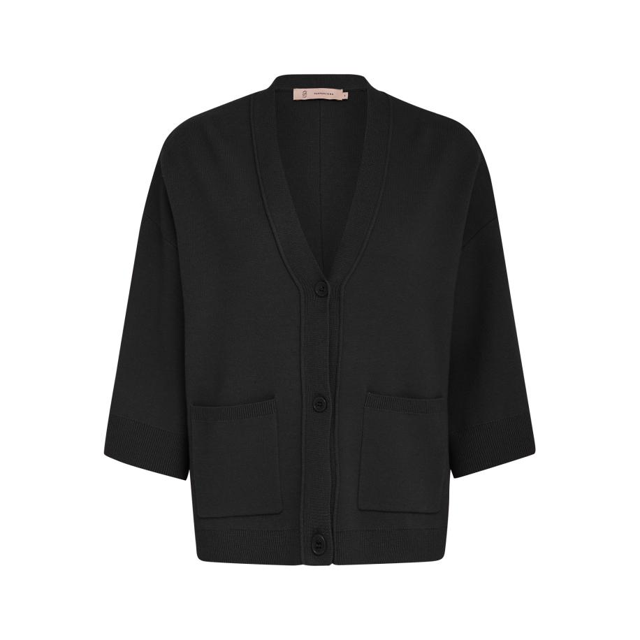 Peppercorn Peppercorn Gebreid vest Rosalia zwart -