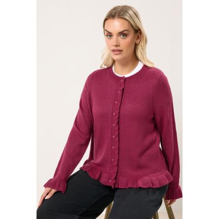 Yours Curve Wijnrode Cardigan Met Ruches Size 54-56