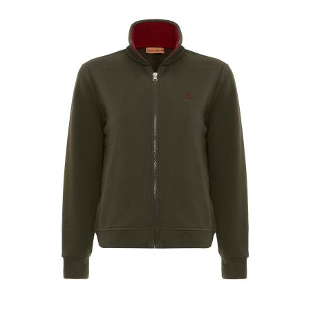 Cool Hill Cool Hill Sweatvest olijfgroen / rood