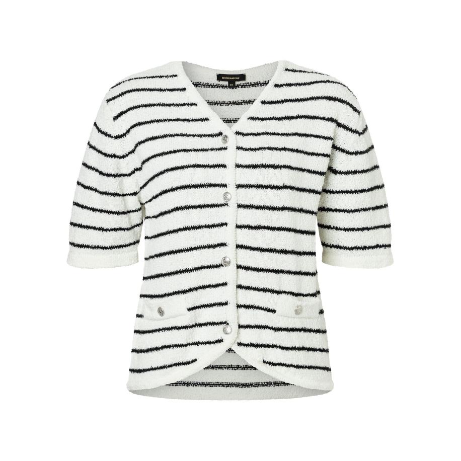 More & More MORE & MORE Gebreid vest ecru / zwart -