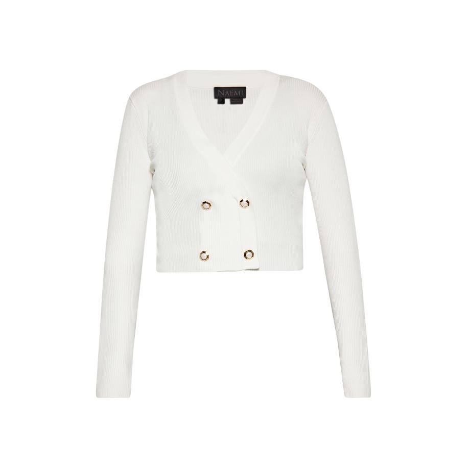 NAEMI NAEMI Gebreid vest wolwit -