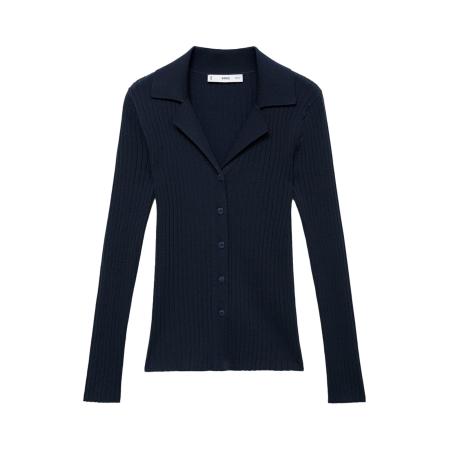 Mango MANGO Gebreid vest LATTE navy