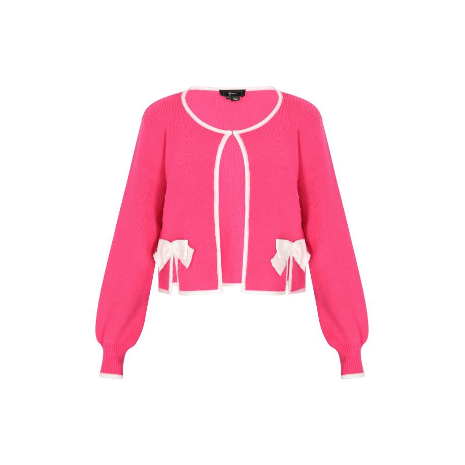 Faina faina Gebreid vest pink / wit -