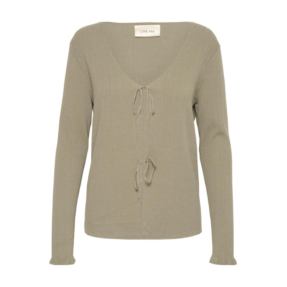 Cream Cream Gebreid vest Maro olijfgroen -
