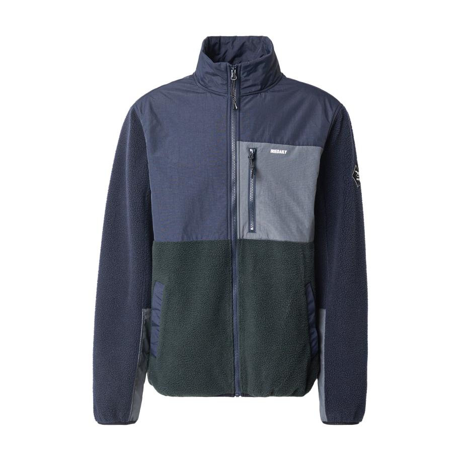Iriedaily Iriedaily Fleece jas Auf Deck marine / grijs / donkergroen / wit -