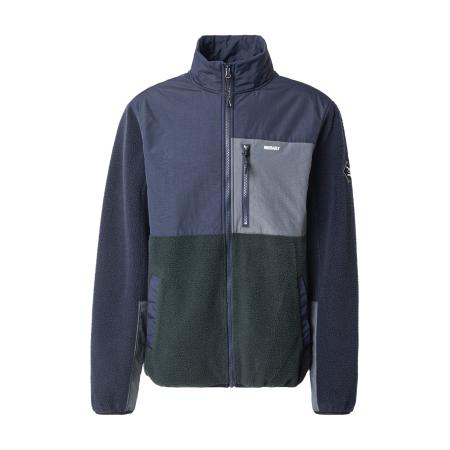 Iriedaily Iriedaily Fleece jas Auf Deck marine / grijs / donkergroen / wit