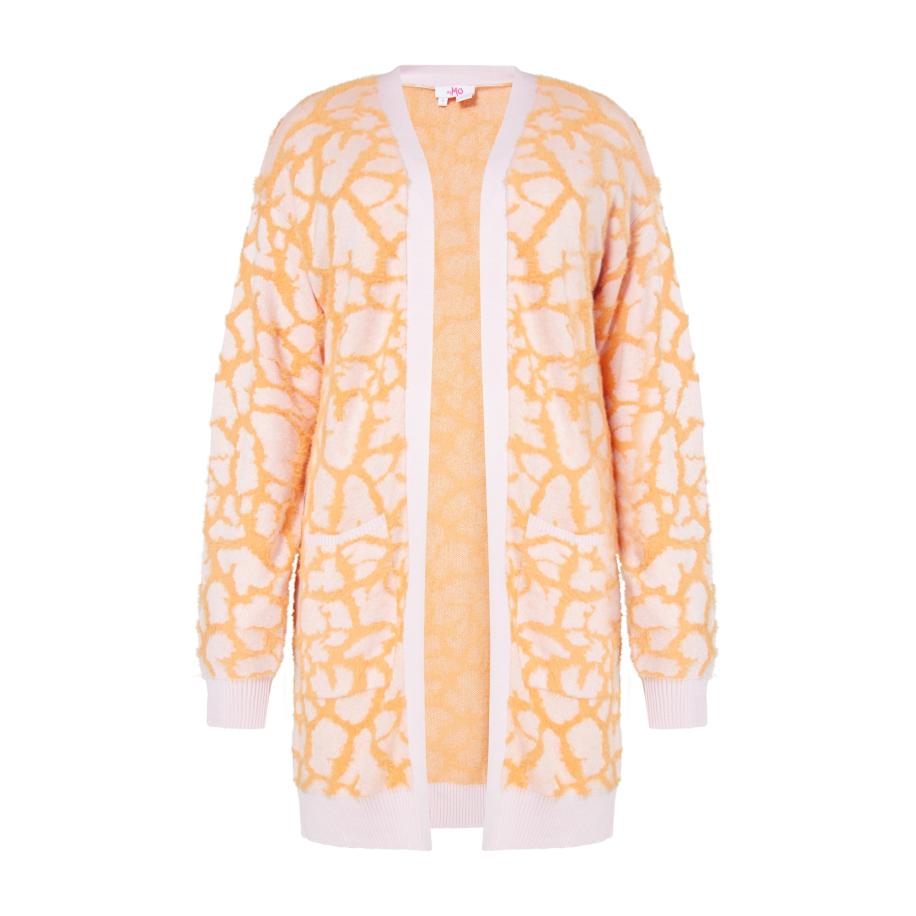 MYMO MYMO Gebreid vest oranje / lichtroze -