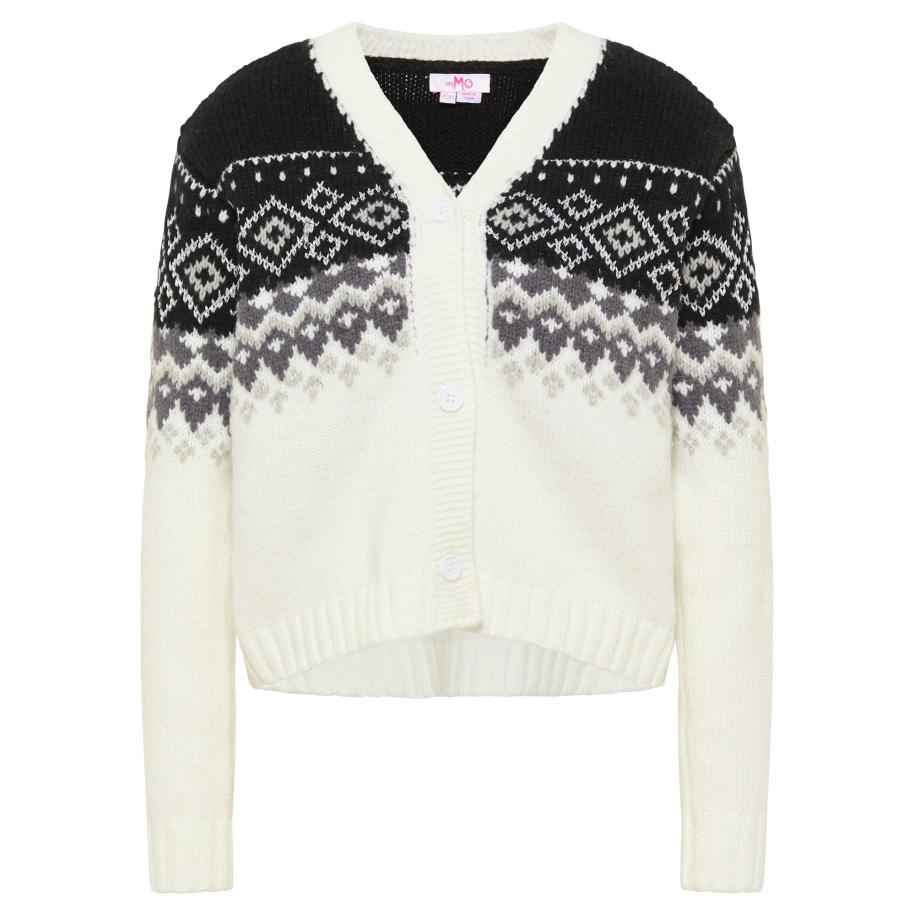 MYMO MYMO Gebreid vest zwart / wit -