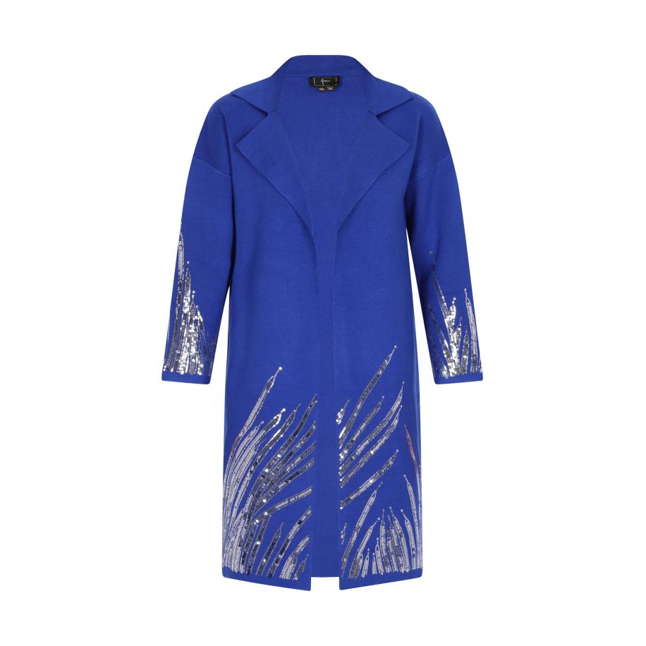 Faina faina Gebreid vest royal blue/koningsblauw / zilver -
