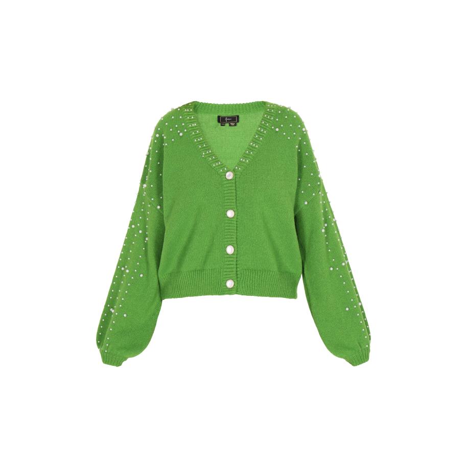 Faina faina Gebreid vest neongroen -