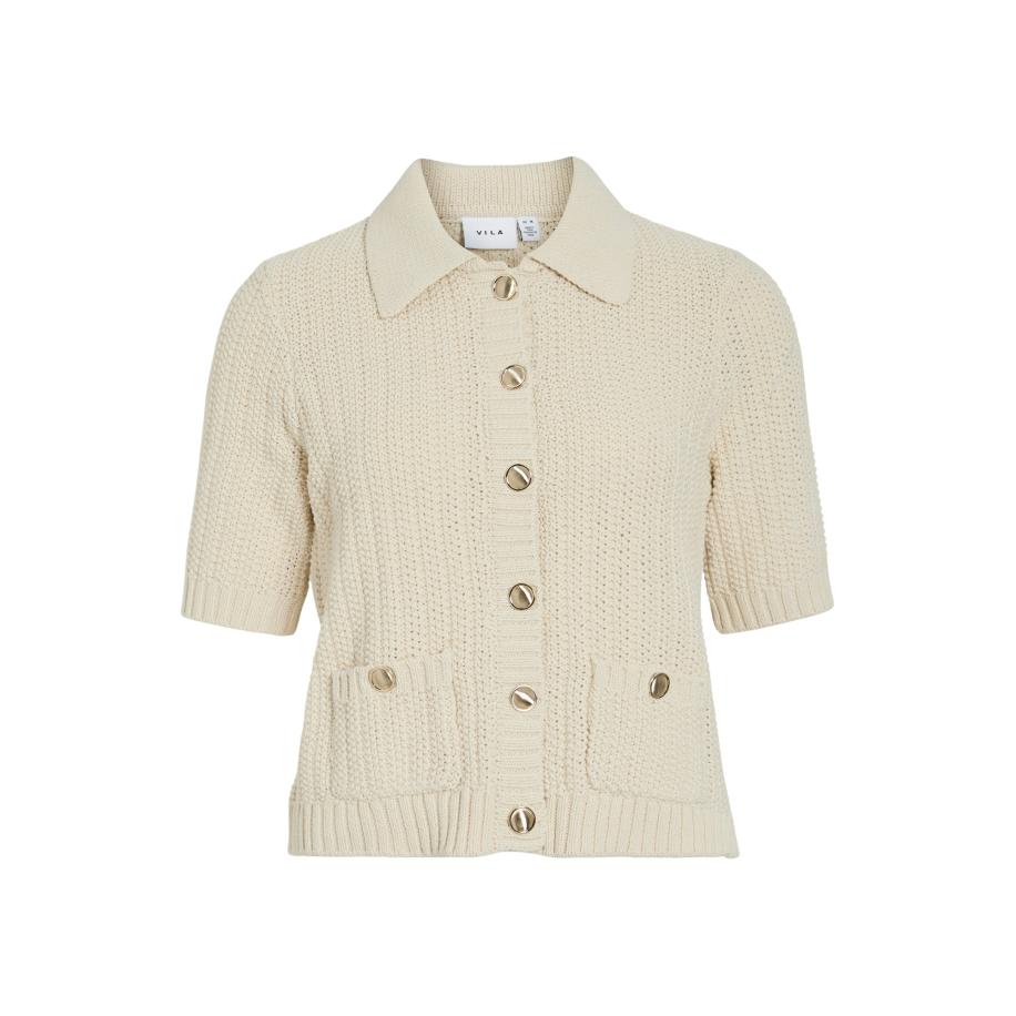Vila VILA Gebreid vest VIGEORGIE crème -