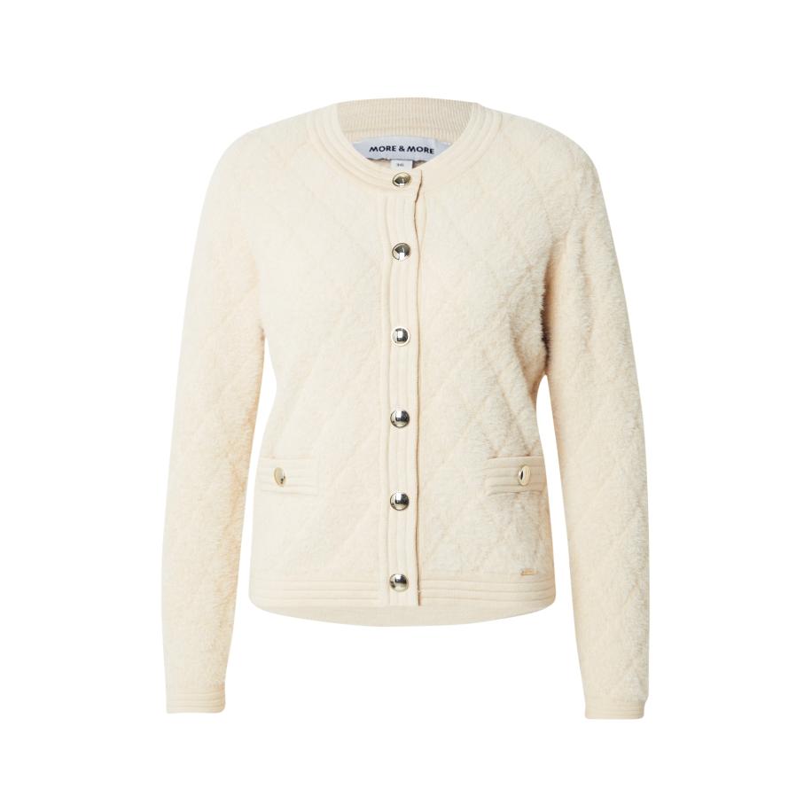 More & More MORE & MORE Gebreid vest crème -