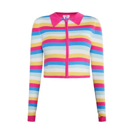 MYMO MYMO Gebreid vest Blonda blauw / geel / pink / wit