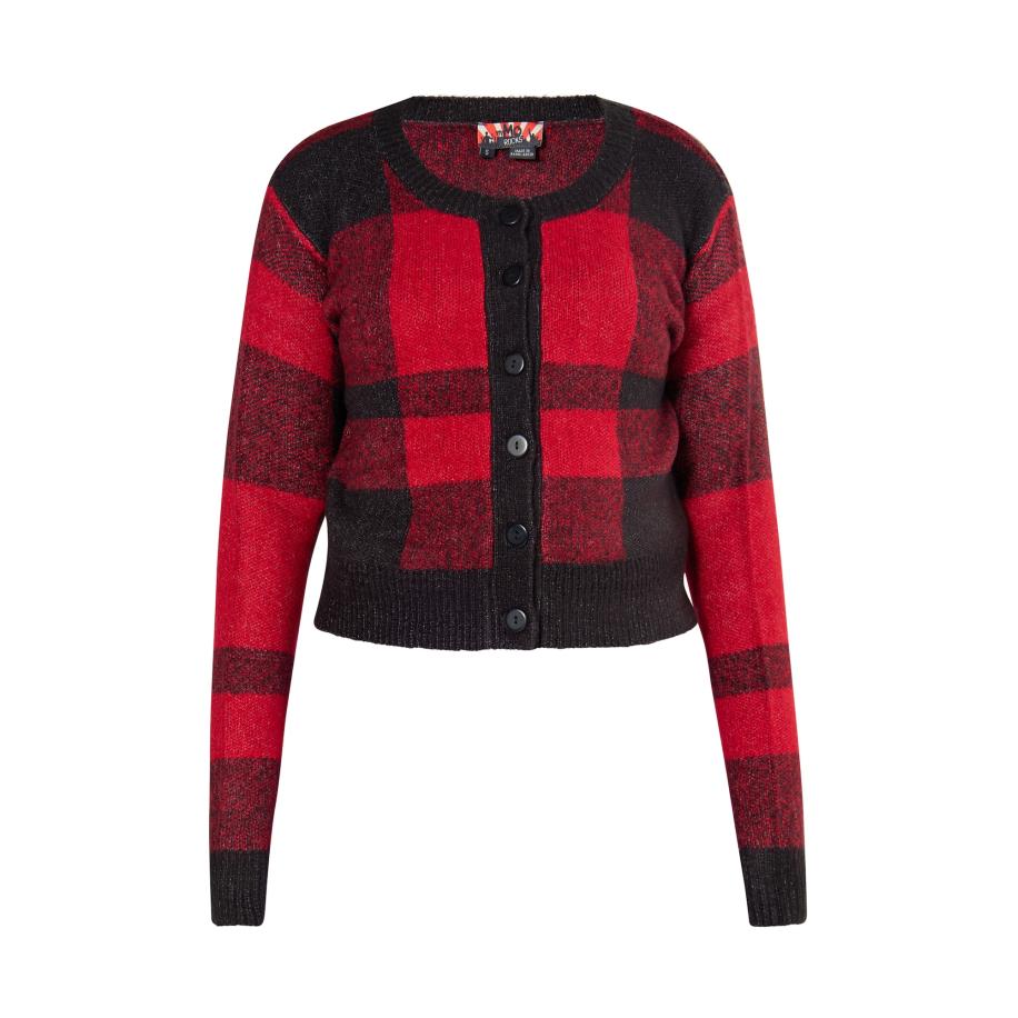 MYMO myMo ROCKS Gebreid vest rood / zwart -