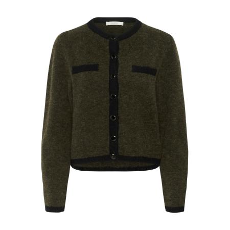 Gestuz Gestuz Gebreid vest GZalpha olijfgroen / zwart