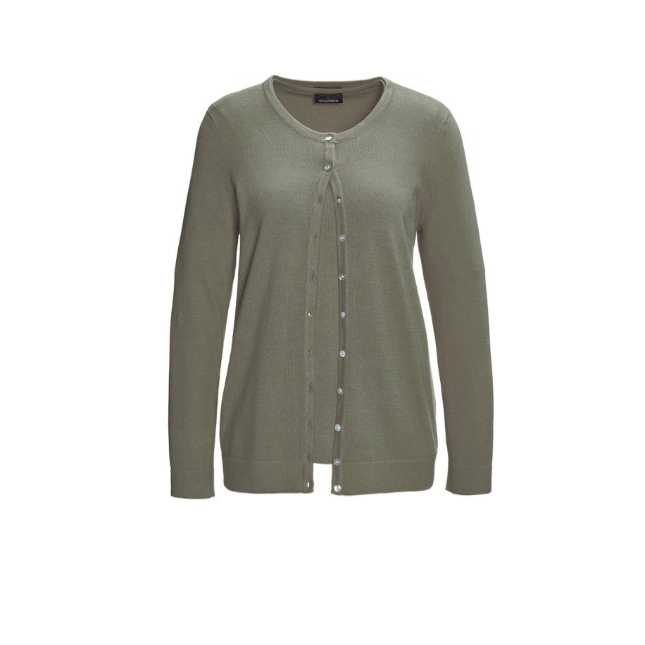 Goldner Goldner Gebreid vest olijfgroen -
