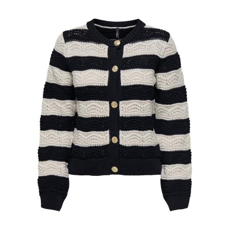 Only ONLY Gebreid vest ONLCrystal crème / zwart
