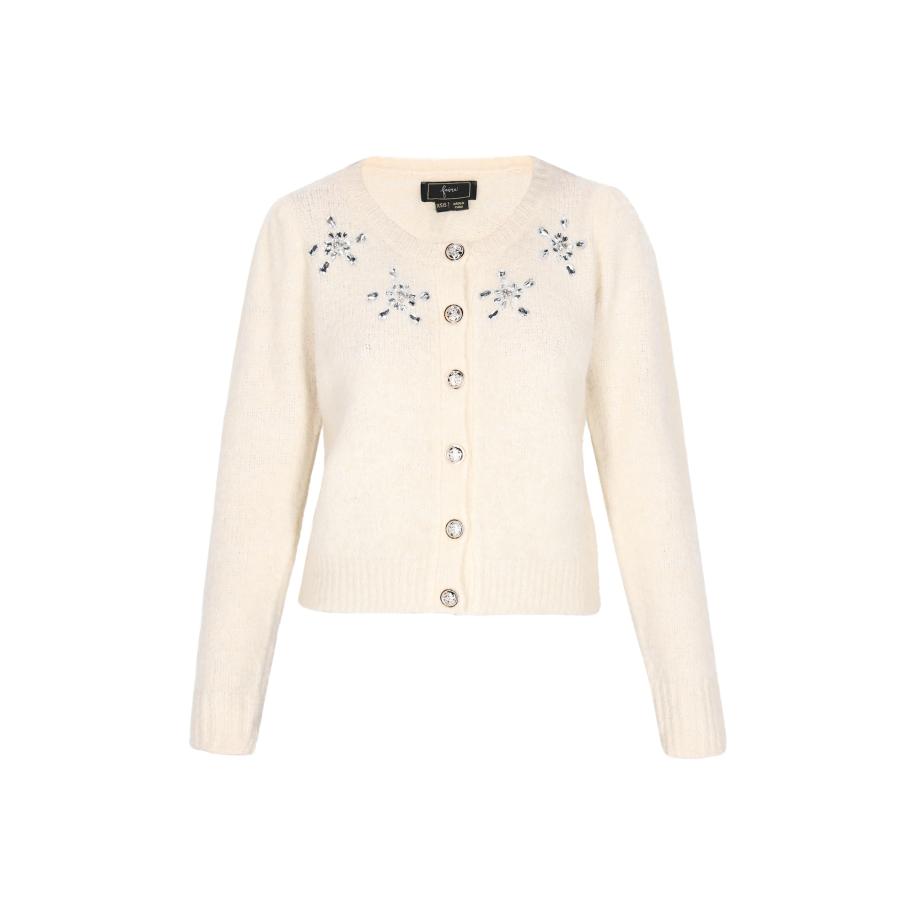 Faina faina Gebreid vest lichtbeige -