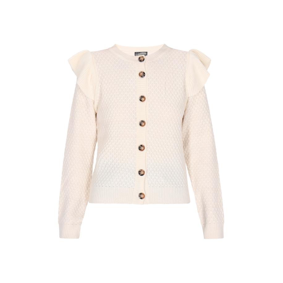 DreiMaster DreiMaster Vintage Gebreid vest wolwit -