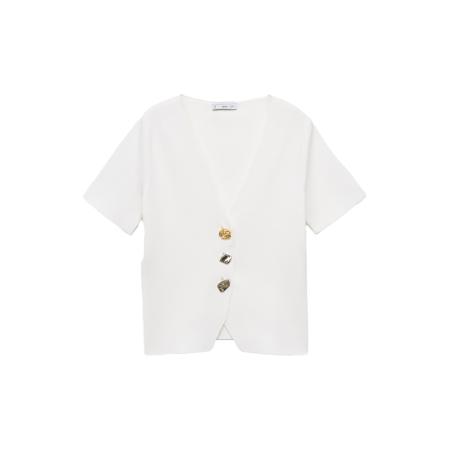 Mango MANGO Gebreid vest DALI wit