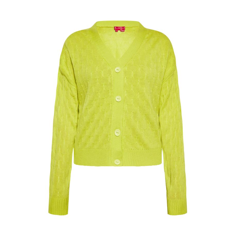 Swirly swirly Gebreid vest limoen -
