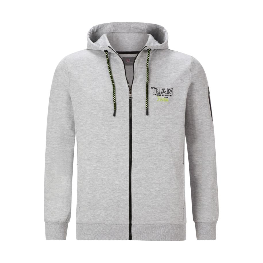 Jan Vanderstorm Sweatjacket zilvergrijs, Effen Grijs