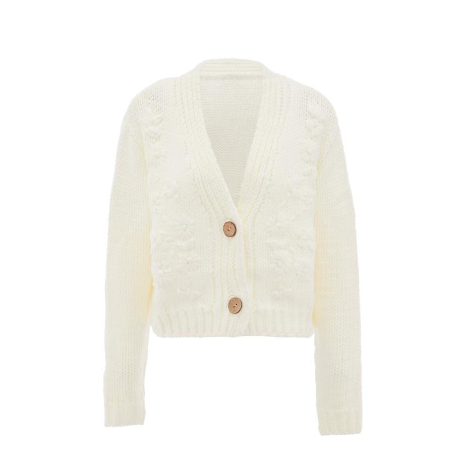 MYMO MYMO Gebreid vest wolwit -