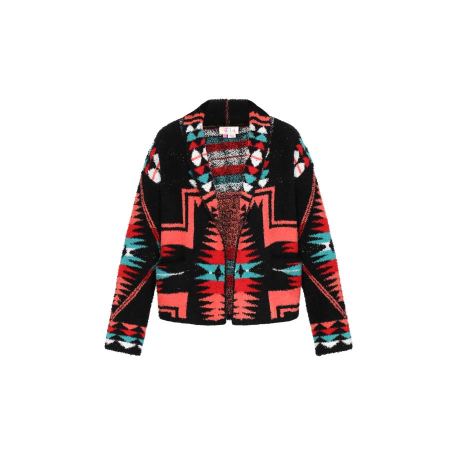 IZIA IZIA Gebreid vest gemengde kleuren / zwart -