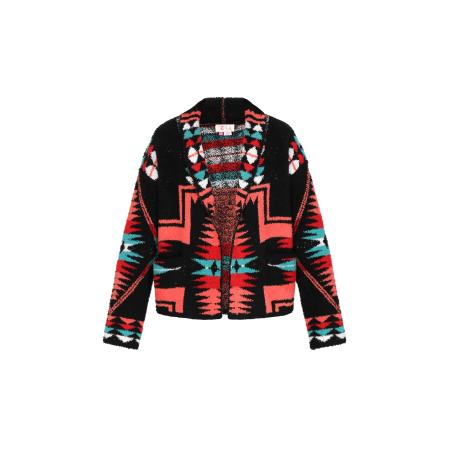 IZIA IZIA Gebreid vest gemengde kleuren / zwart