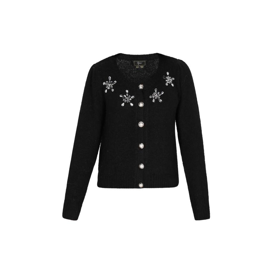 Faina faina Gebreid vest zwart -