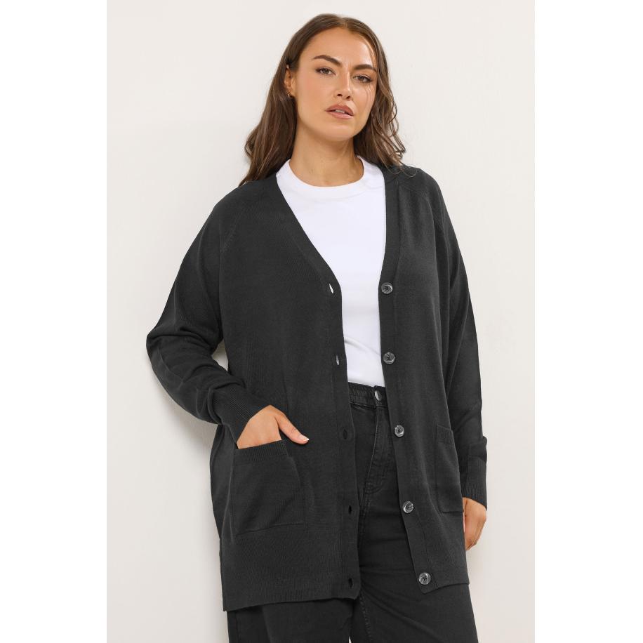 Yours Boyfriend Vest Met Knopen & Zijzakken In Zwart Size 62-64 Zwart