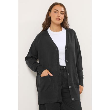 Yours Boyfriend Vest Met Knopen & Zijzakken In Zwart Size 62-64