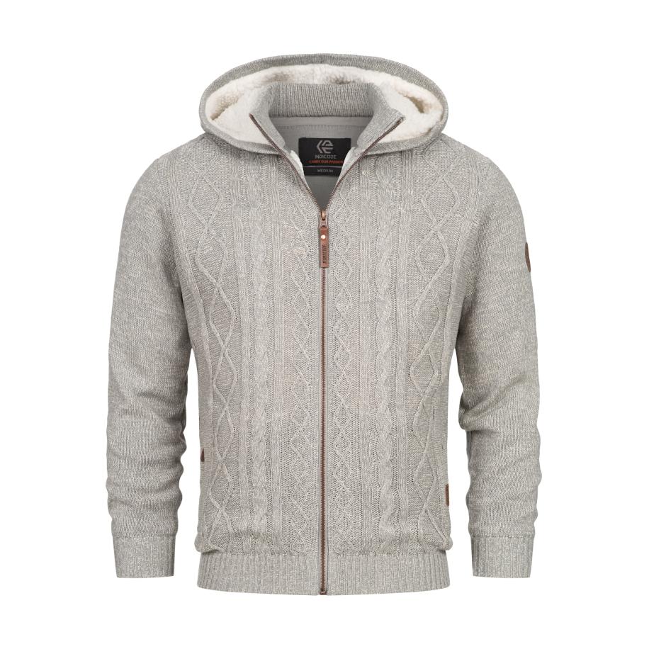 INDICODE JEANS INDICODE JEANS Gebreid vest INRandolph lichtgrijs -