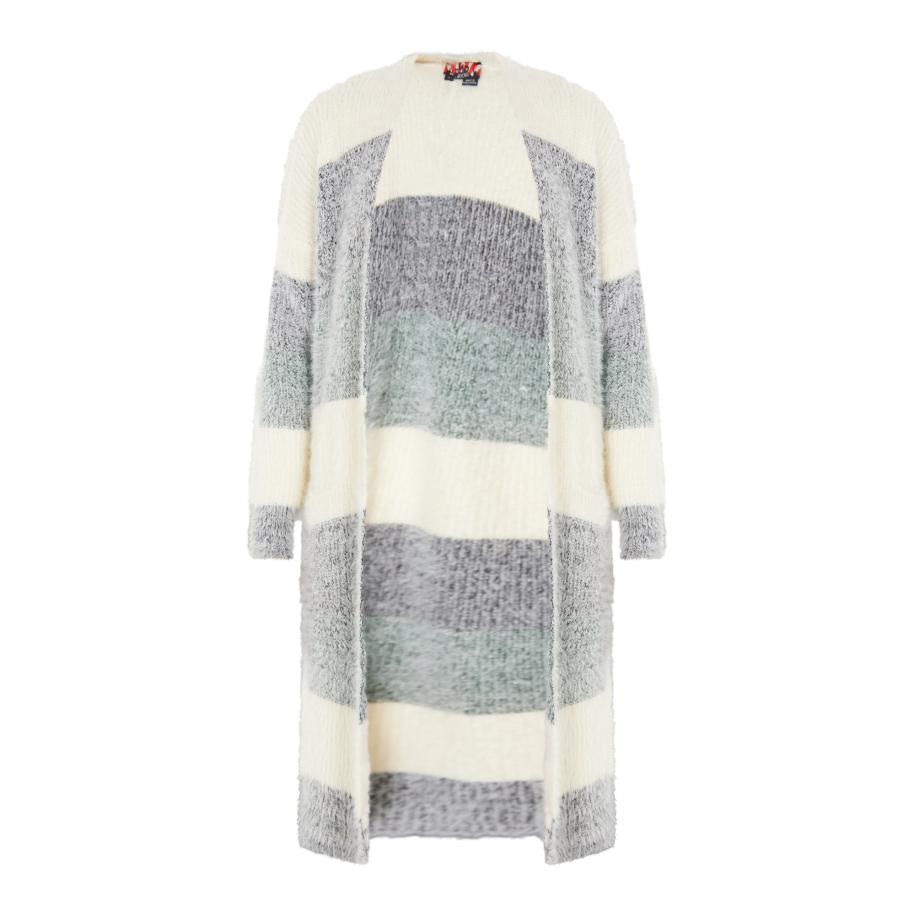 MYMO myMo ROCKS Gebreid vest crème / grijs / groen -