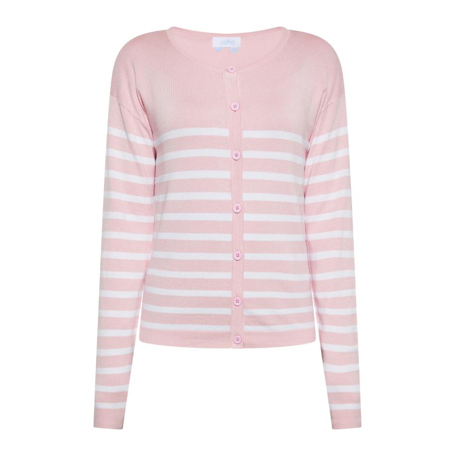 Usha usha BLUE LABEL Gebreid vest rosa / wit -