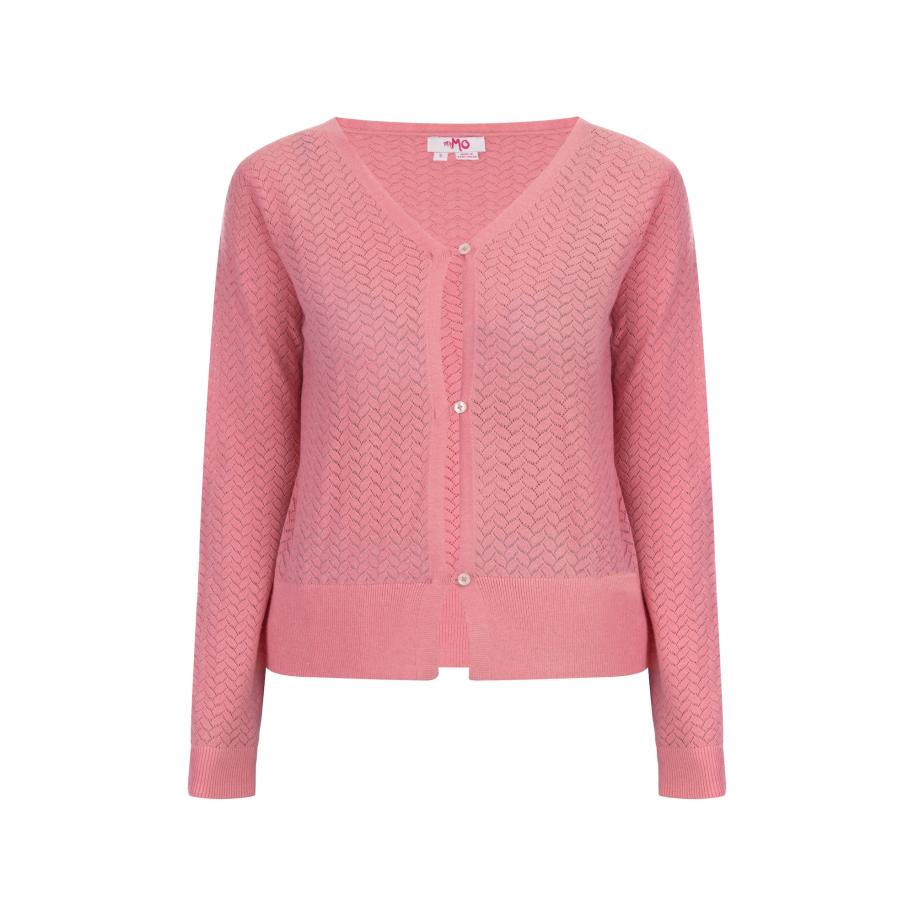 MYMO MYMO Gebreid vest pink / parelwit -