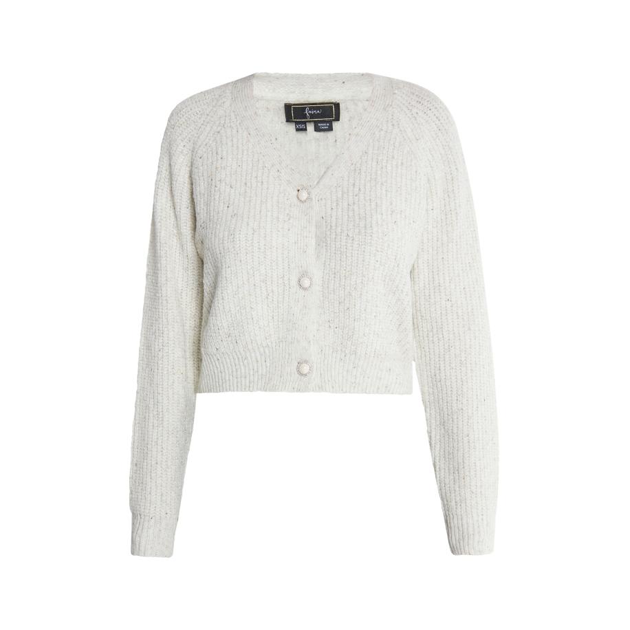 Faina faina Gebreid vest wit gemêleerd -