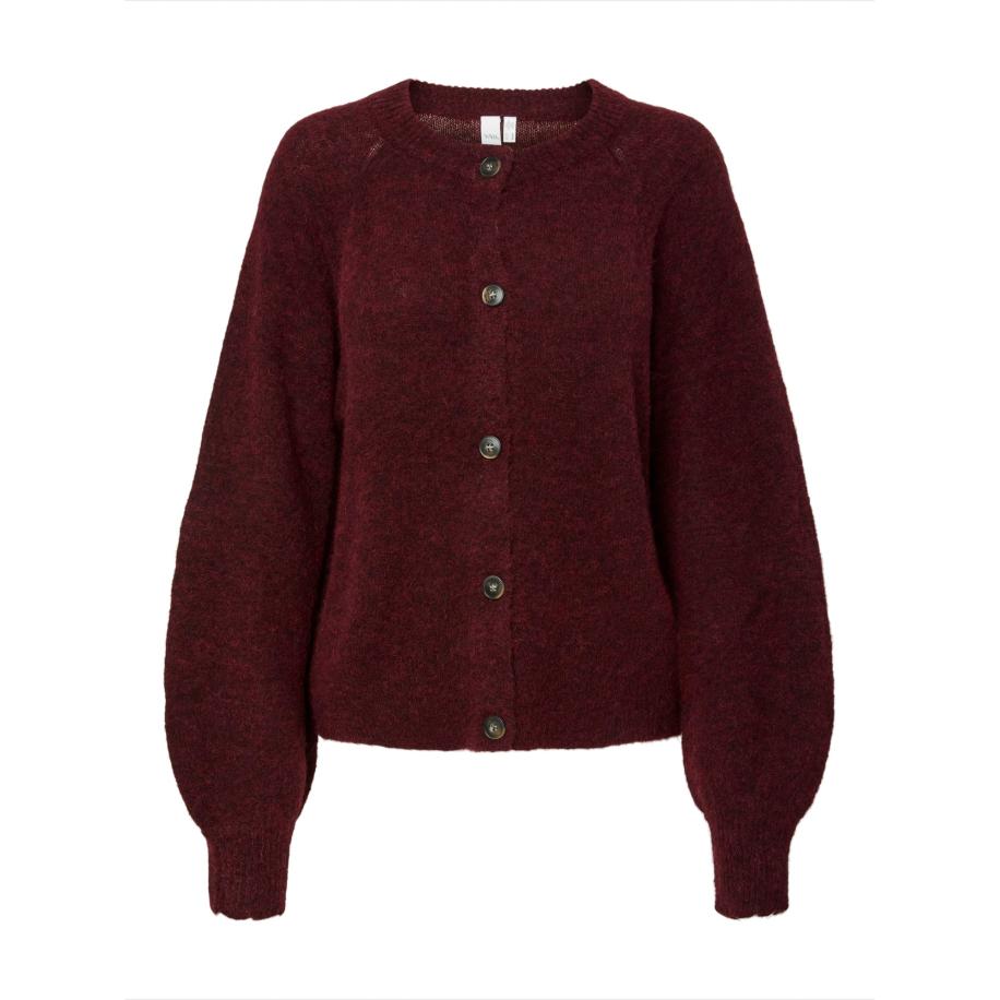 YAS YAS Gebreid vest YASJOHI wijnrood -