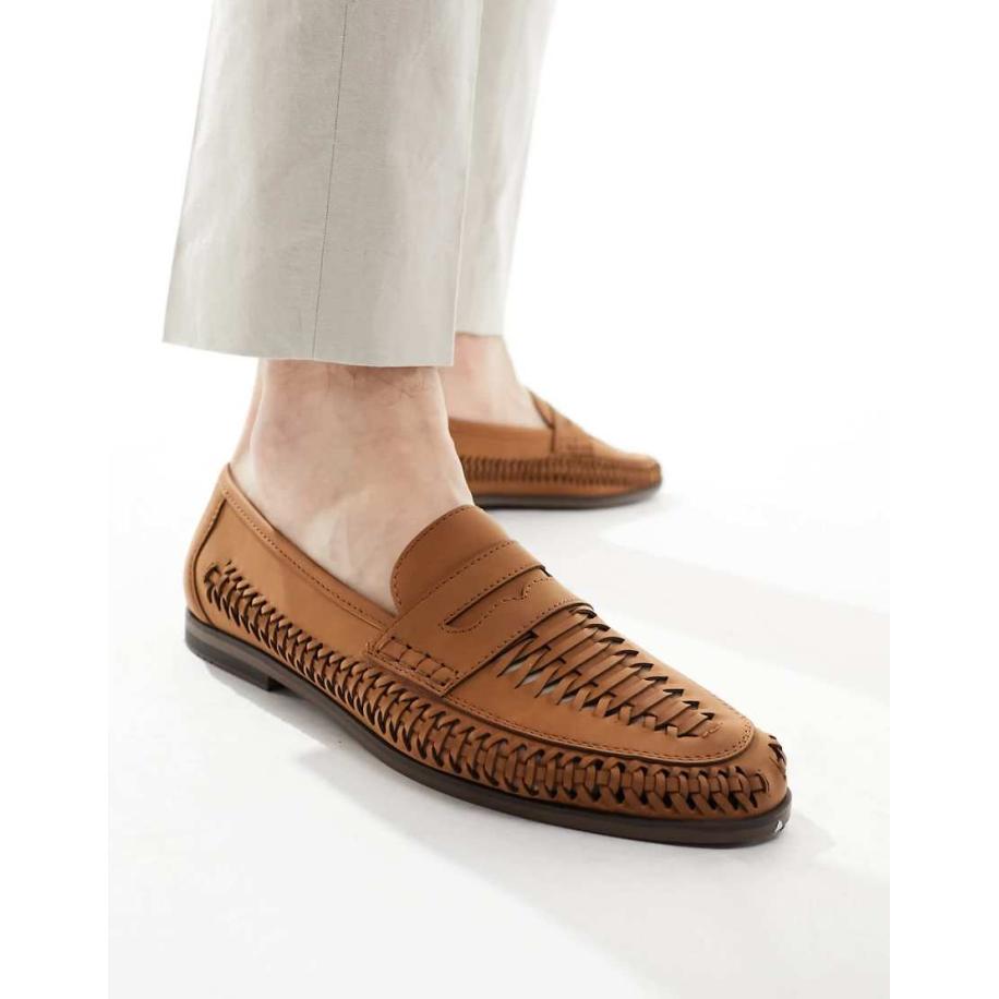 schuh - Reem - Geweven loafers in lichtbruin Bruin