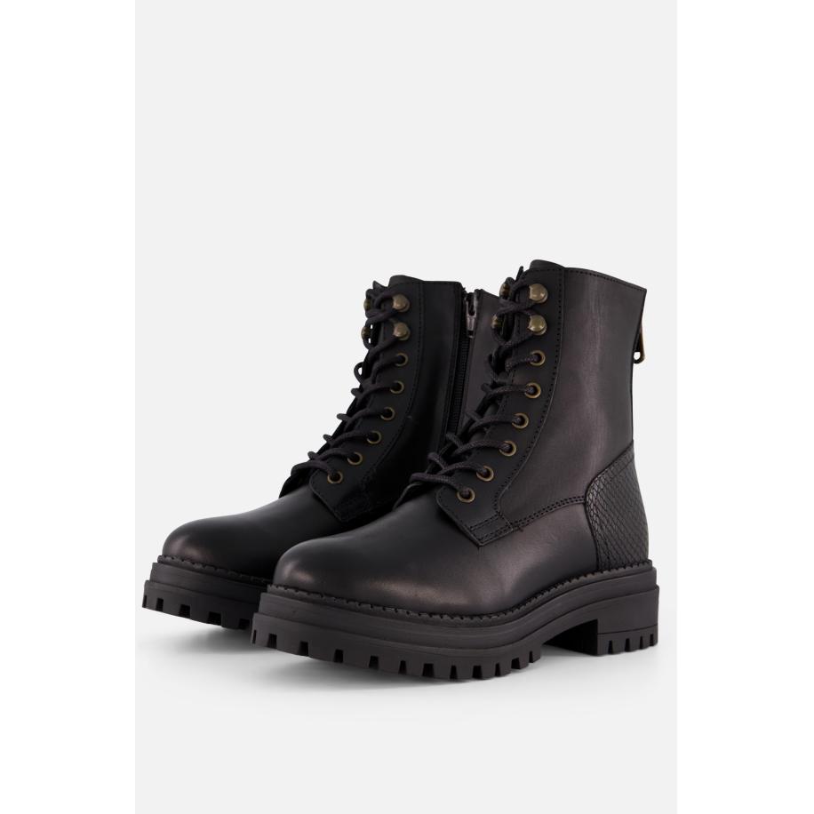 Cellini Luna Veterboots zwart Leer Zwart
