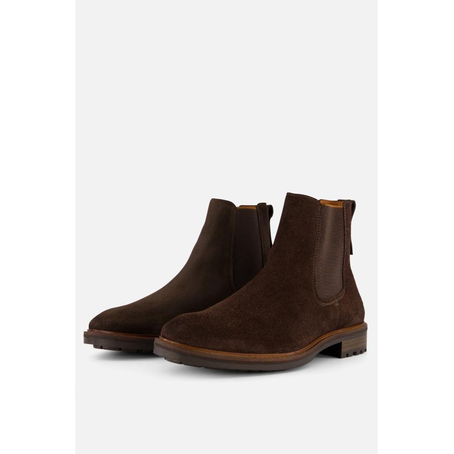 Van Lier Rigi Chelsea boots bruin Suede Bruin